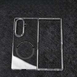 Ultrathin Magnetic Transparent Hard PC Case with Lens Protection and Skin Feel Cover - Galaxy Z Fold4 (Clear)