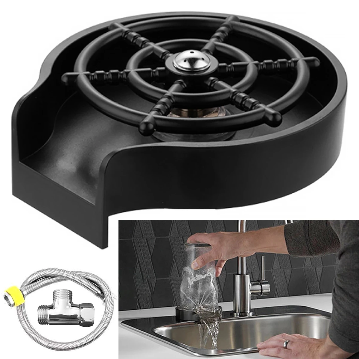 Kitchen Sink Rinser Automatic Glass Cup Washer High Pressure Bar