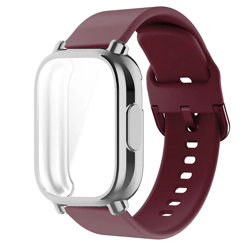 Silicone Strap with Case for Smart Watch, 22mm, Compatible with Watch 5 Active Lite