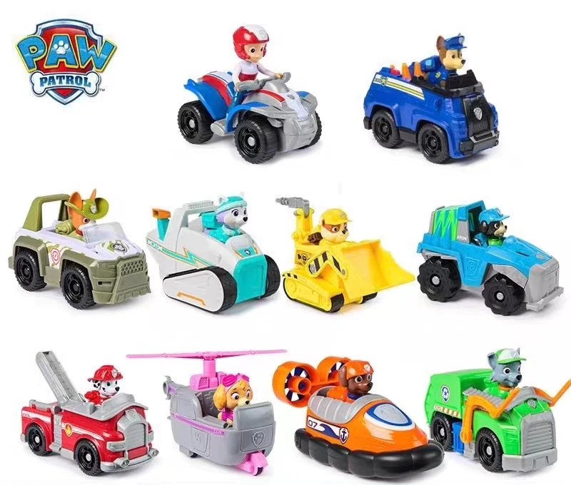 100%  Paw Patrol 어린이 장난감 차량 액션 피규어 개 애니메이션 인형 어린이 모델 어린이 생일 크리스마스 선물