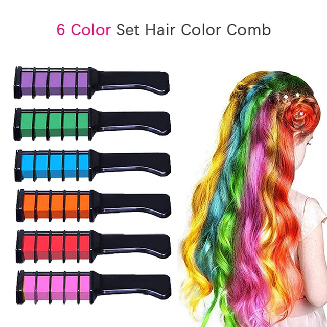 New Hair Chalk Comb Temporary Hair Color Dye for Girls Washable Hair Chalk  for Kids Birthday Cosplay Gift - AliExpress