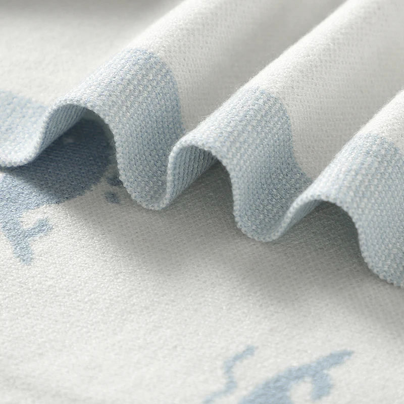 Coperta per neonato 90 * 70 cm lavorata a maglia per neonato ragazzo ragazza biancheria da letto trapunta moda simpatico cartone animato balena passeggino fasciatoio avvolgere super morbido - immagine 6