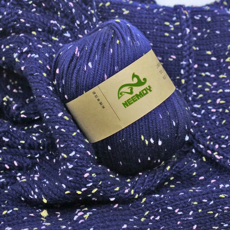 Neemoy 100% Cotton Colored Wool Adult Hand Woven Baby Yarn Crochet Wool 3-4Mm Medium Thick Thread For Knitting Sweaters Scarves