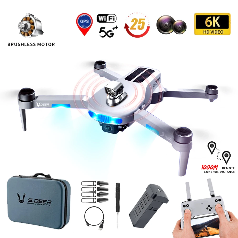 GT3 Mini Drone GPS 8K Avec Double Caméra 180° – Professionnel, WiFi 5G Et Moteur Puissant, Prêt à Voler