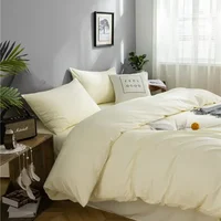 100% Cotton Bedding Set,Twin Size Duvet Cover 200x200,Skin Friendly Breathable,2 Pillowcase,No Bed Sheet,Solid Color 2