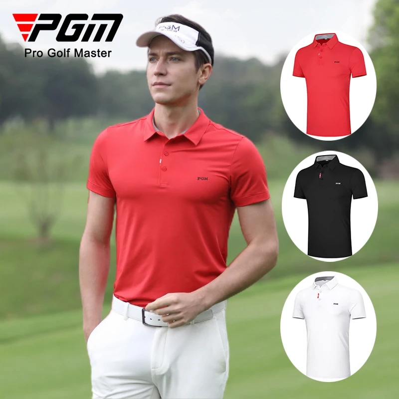 

Pgm Golf Shirt Men Relaxed Outdoor Sports T-Shirt Breathable Quick Dry Golf Men's Polo Shirt Male Turn Down Collar Sports Tops