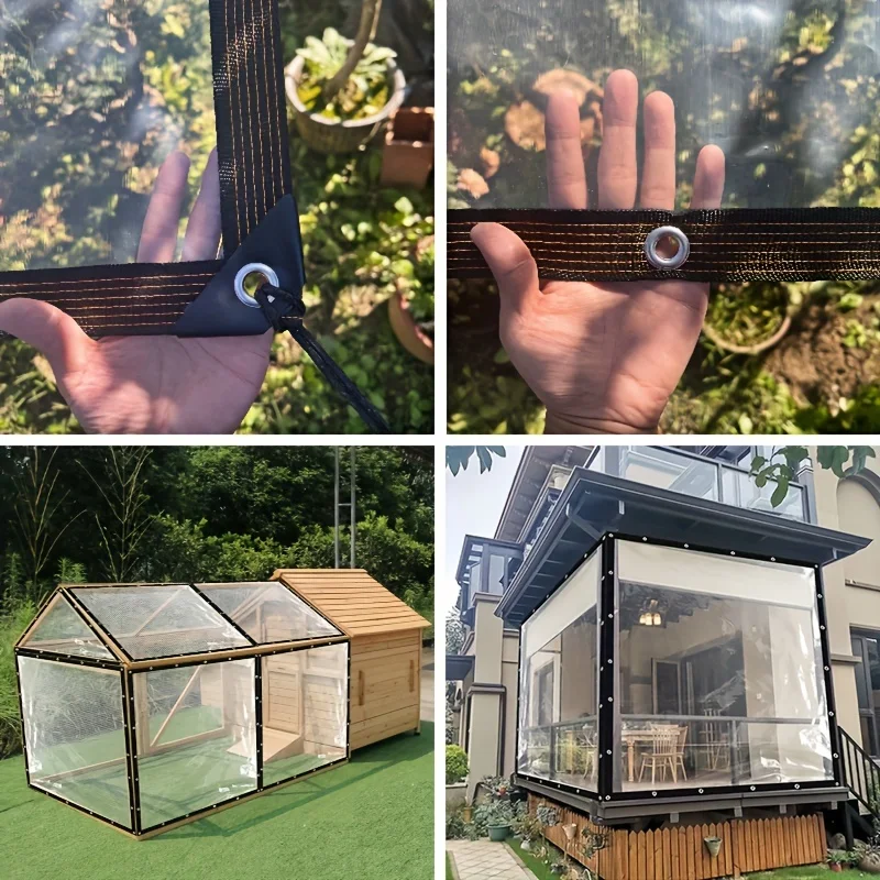 Large Transparent Tarpaulin 2*3 4 5 7 8 9 3x5 4*6 10 Waterproof Tarp Clear Rainproof Plant Rain Cover Garden Patio