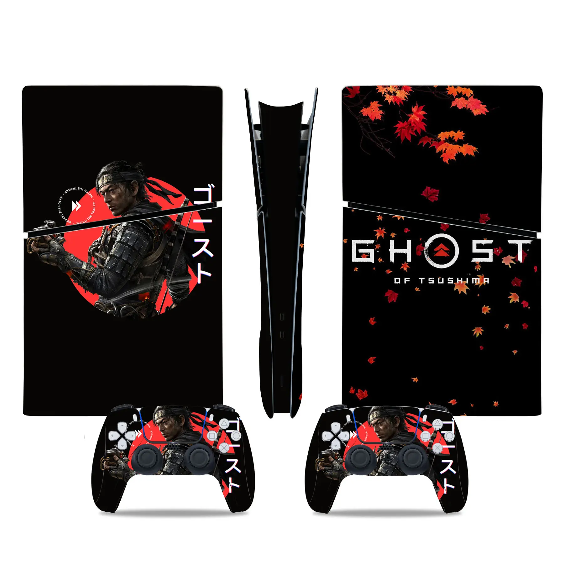 Ghost Of Tsushimr New Ps5 Slim Digital Skin Sticker Protector Decalcomania Cover Per Console Controller Ps5 Slim Digital Sticker Vinile