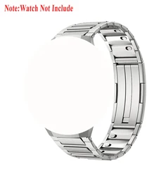 Premium 22mm Stainless Steel Watch Strap with Folding Buckle - Replacement Wristband Bracelet - 22mm Universal (Silver)