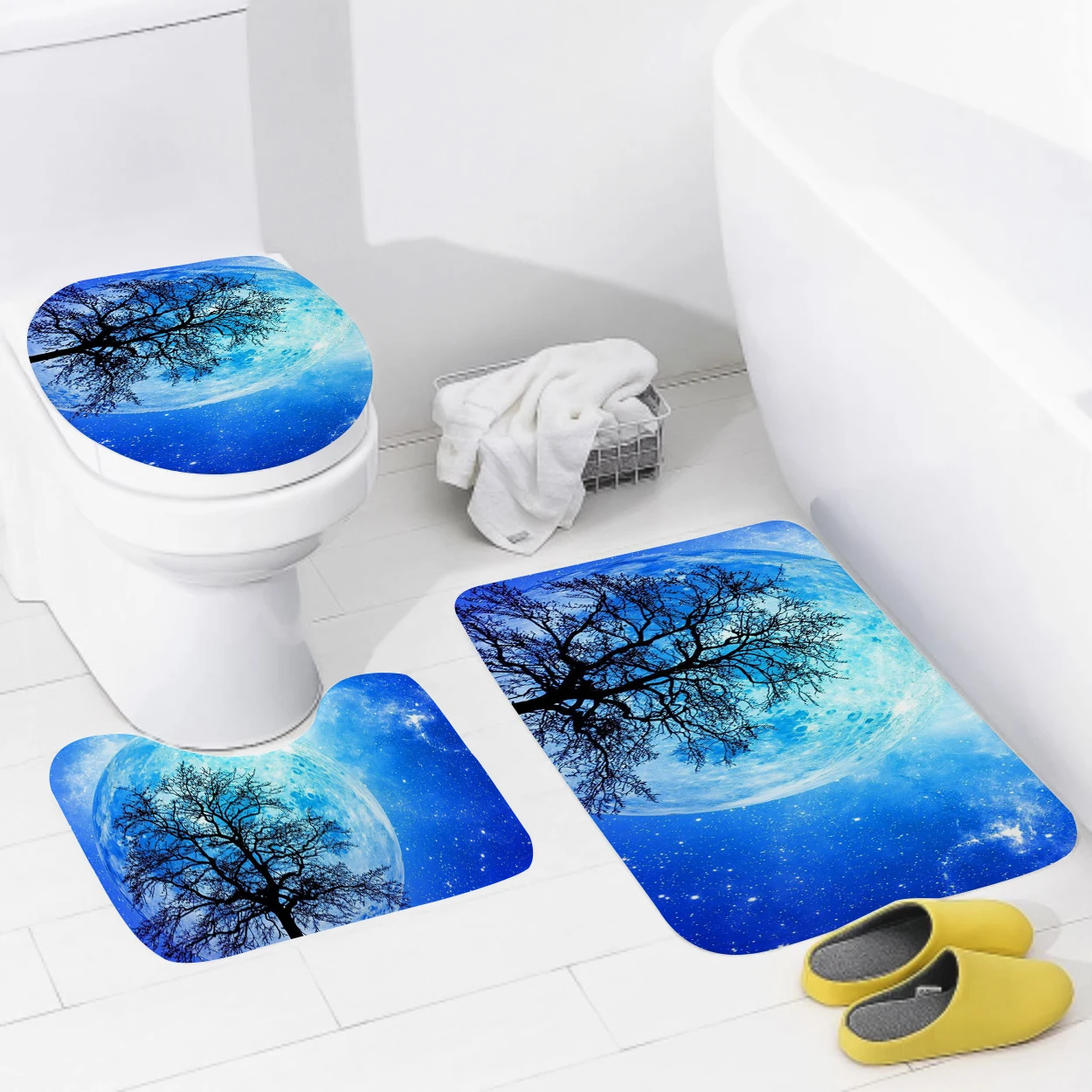 Home bathroom floor mats Bath Foot mat Animal oil paint style modern bathroom accessorie rug Toilet mat Bathtub anti-slip carpet 5
