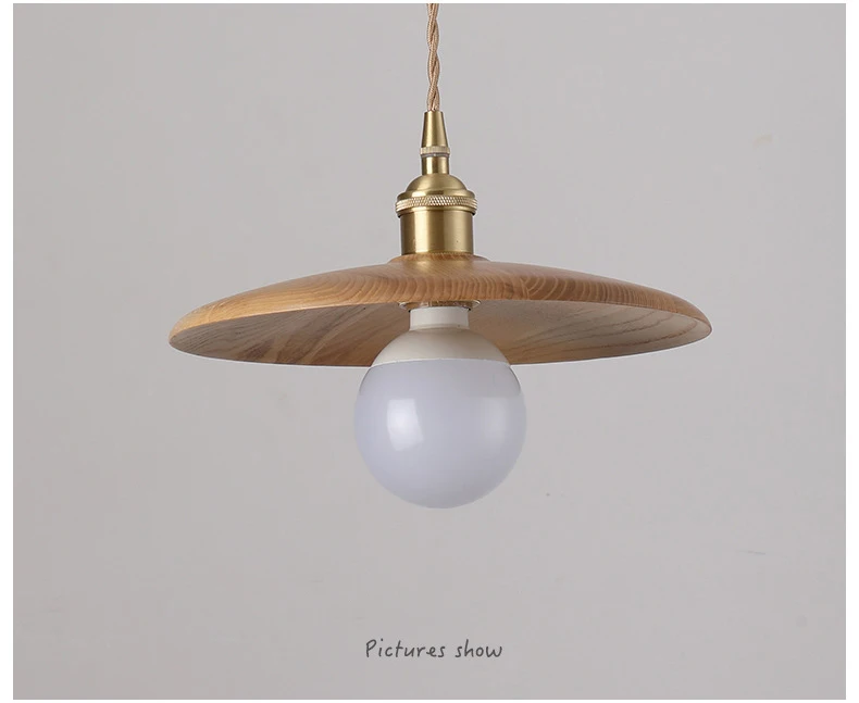 Nordic Solid Wood Pendant Light Bedside Dining Table Art Decorative Log Lamps Creative Restaurant Bar Tea Room Hanging Light E27