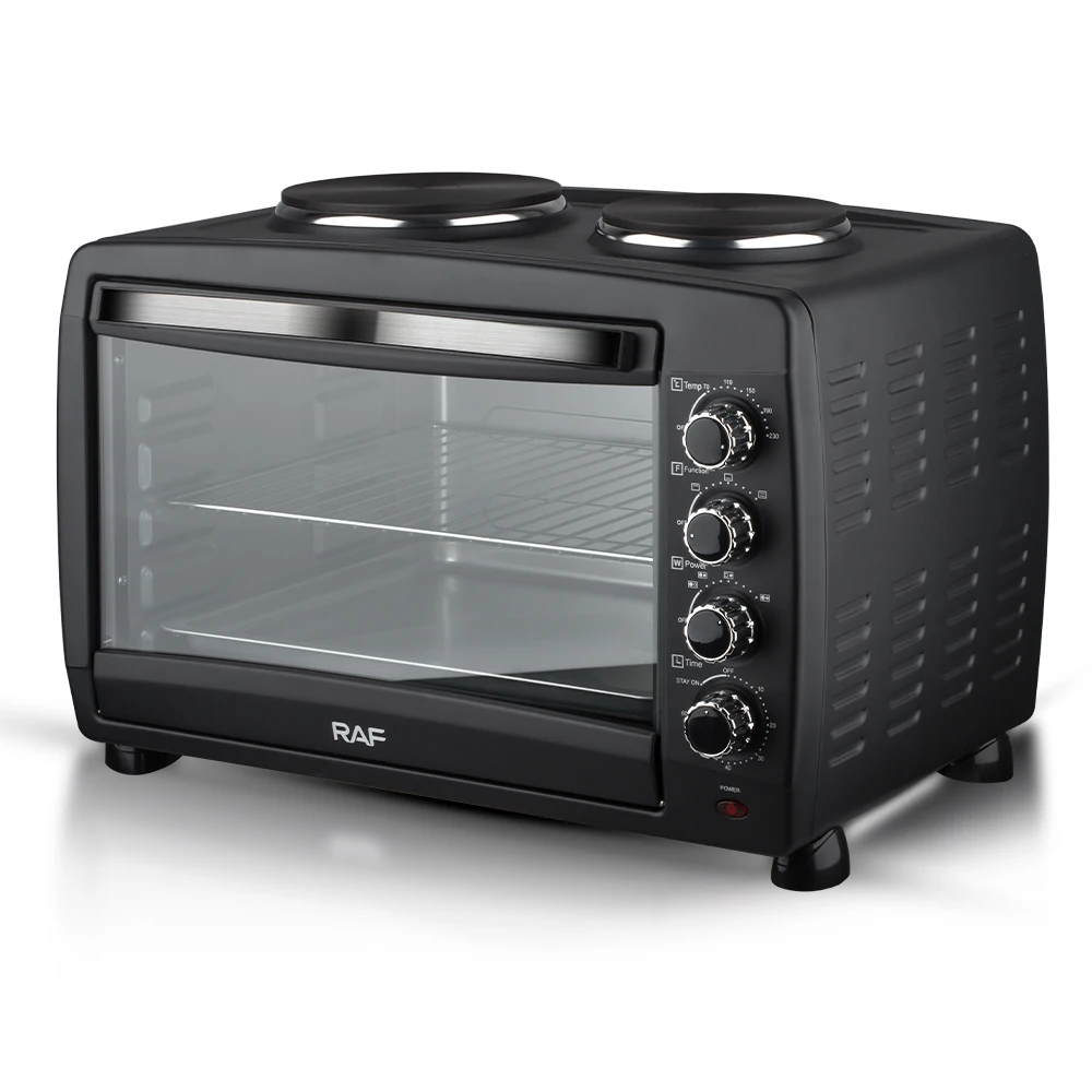 55L 2 in 1 Hot Plate Kitchen Portable Small Oven for Baking Electric Microwave Oven with Visual Glass Door 3