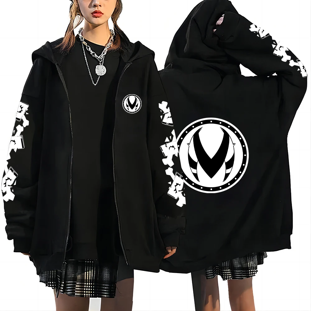 America Cartoon Helluva Boss Graphic Zip Felpa Con Cappuccio Gothic Fashion Felpe Larghe Autunno Inverno Street Trend Felpe Vintage