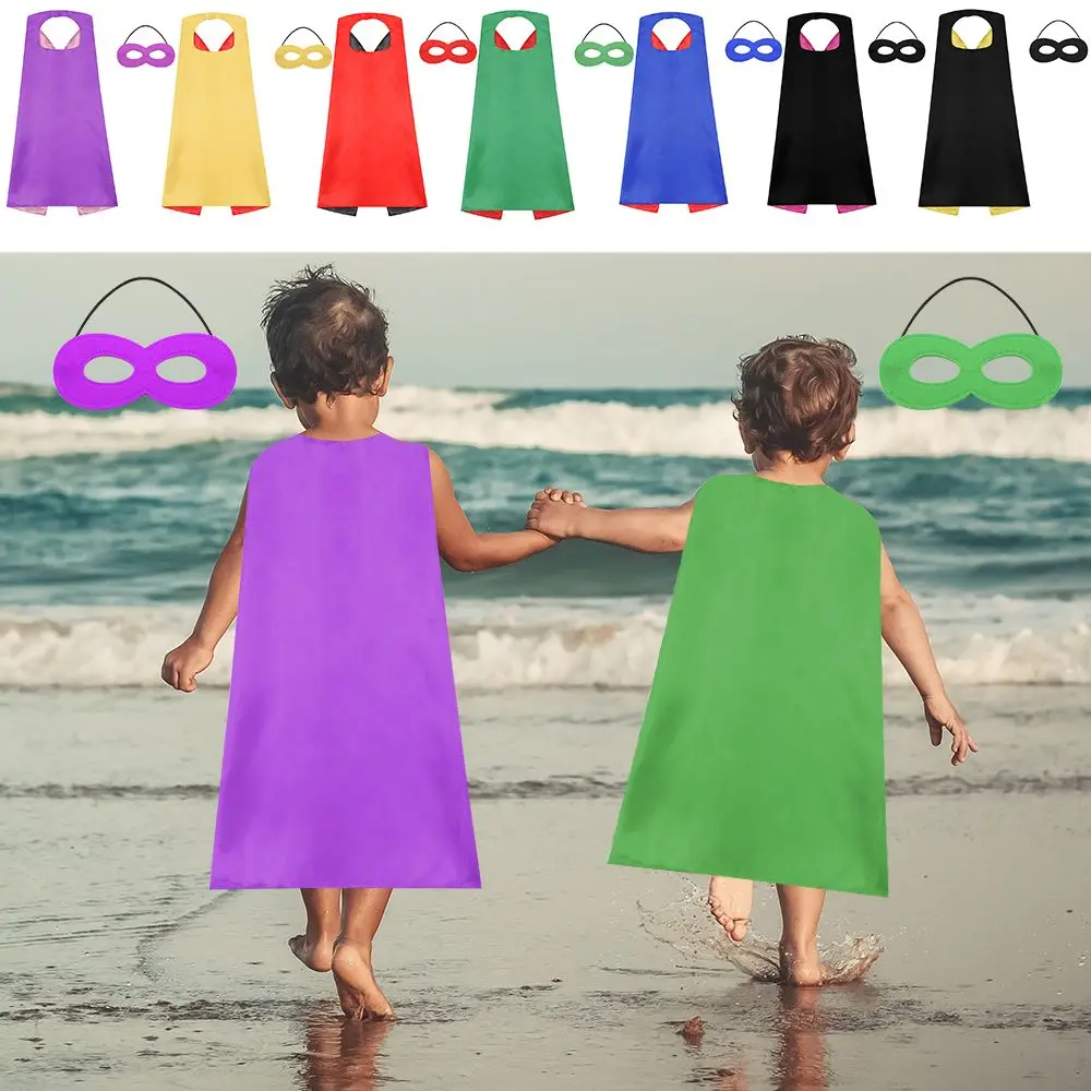 New DIY Performance Props Children Gifts Superhero Costumes Super Hero Cloak Mask Boys Girls Cloak Halloween Cosplay