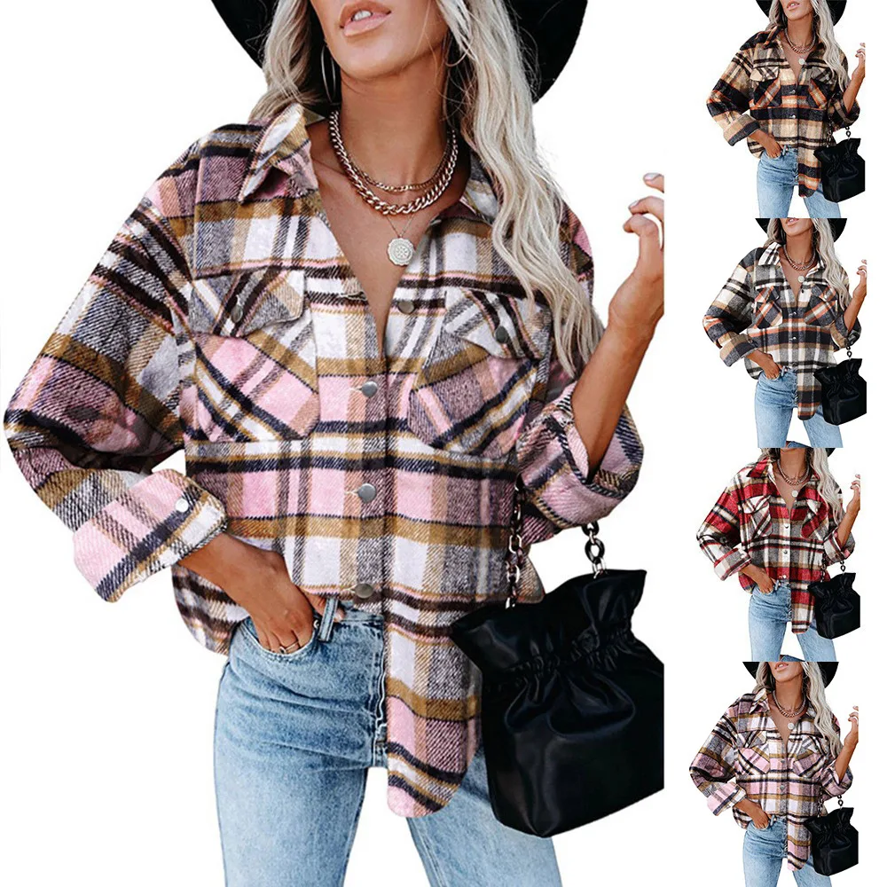 

2023 Plaid Shirt Flannelette Jacket