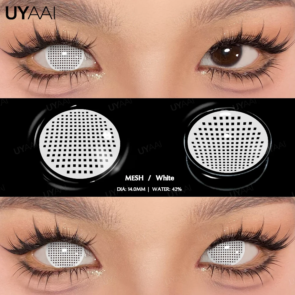Vibrant Cosplay Halloween Contact Lenses - White, Black, & Red