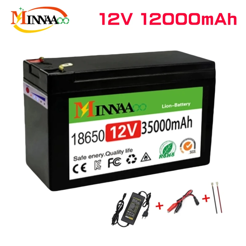 

Original Sprayers 12V 120Ah Built-In High Current 30A BMS 18650 Lithium Battery Pack for Electric Vehicle Batterie 12.6V Charger