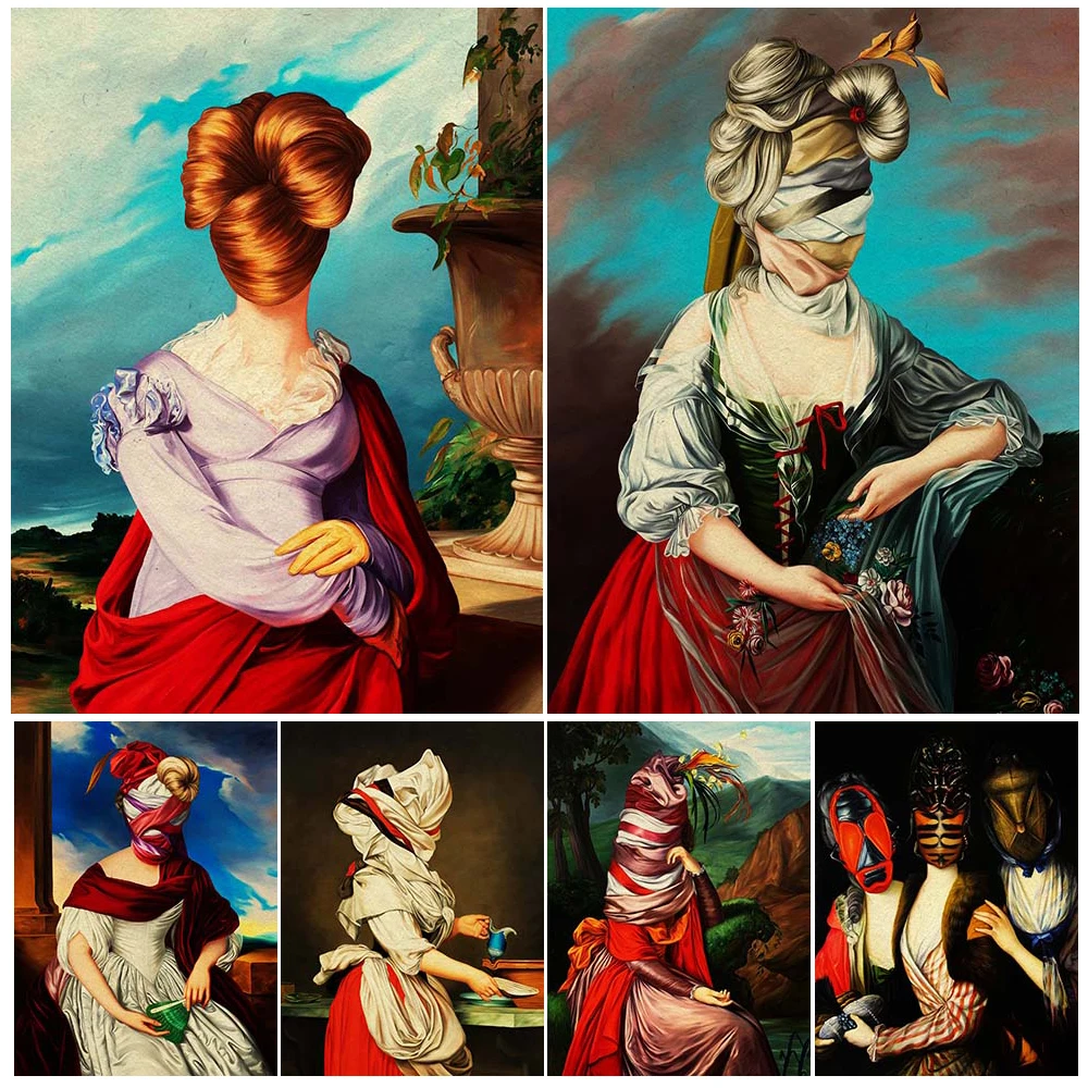 

Vintage Woman Girl Funny Gift Lady Poster Wall Art Canvas Painting Posters Home Decor Wall Pictures For Living Room Unframed