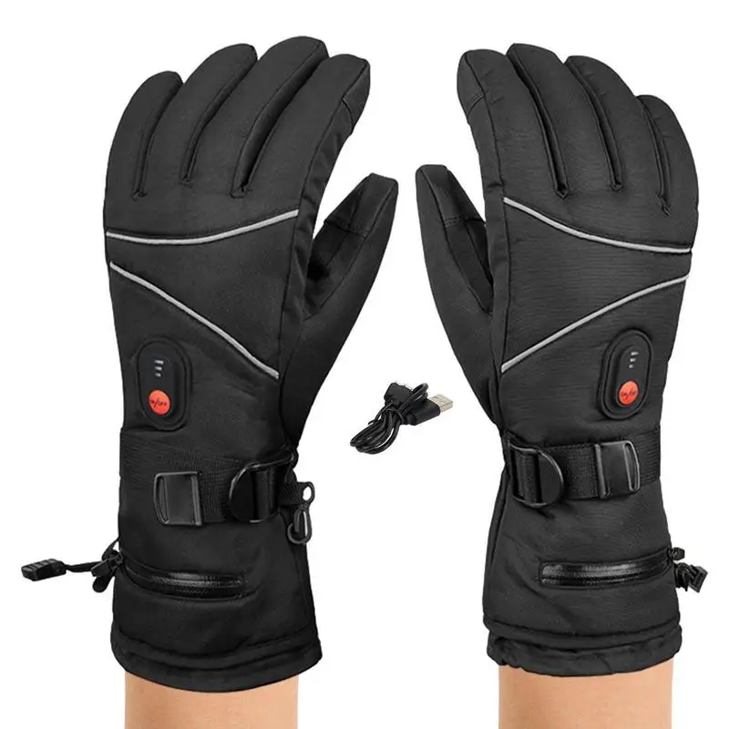 

Rechargeable Heated Gloves Electric Warm Battery Gloves Soft Reusable Heated Gloves Liners For Climbing Riding Bike Cycling