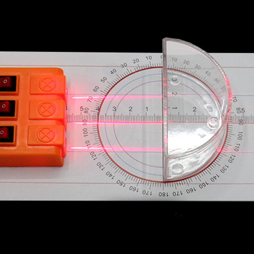 Physical Optics Experiment Kit Multifunction Reflector Refraction Prism Convex Concave Mirror Linear Light Source Teaching 1Set