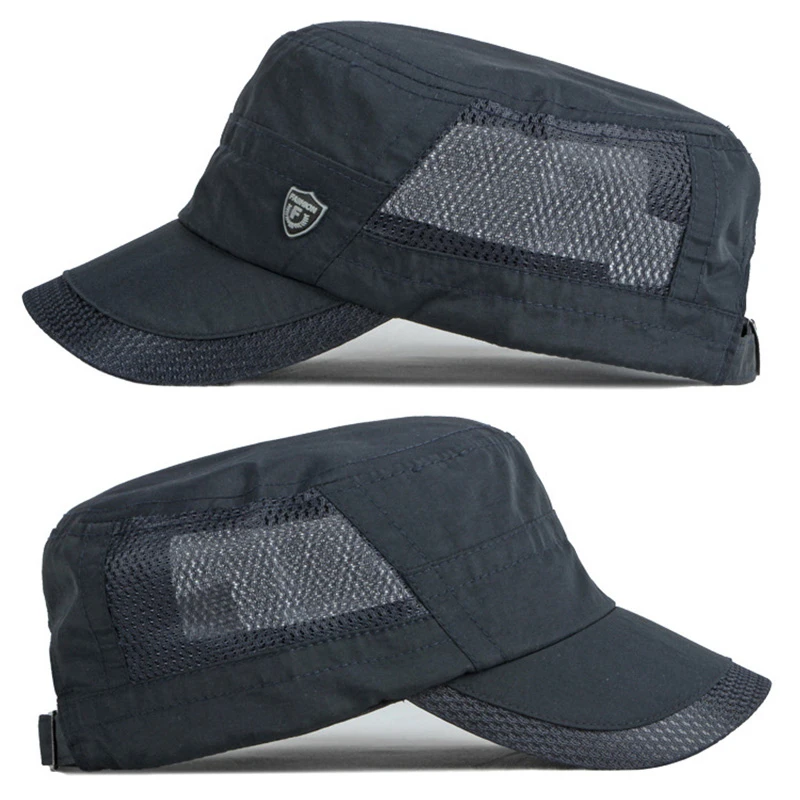 Quick Dry Flat Hats for Men Women Summer Flat Top Baseball Caps Male Outdoor Sun Cap Breathable Mesh Hat Casquette Adjustable baseball cap flat cap