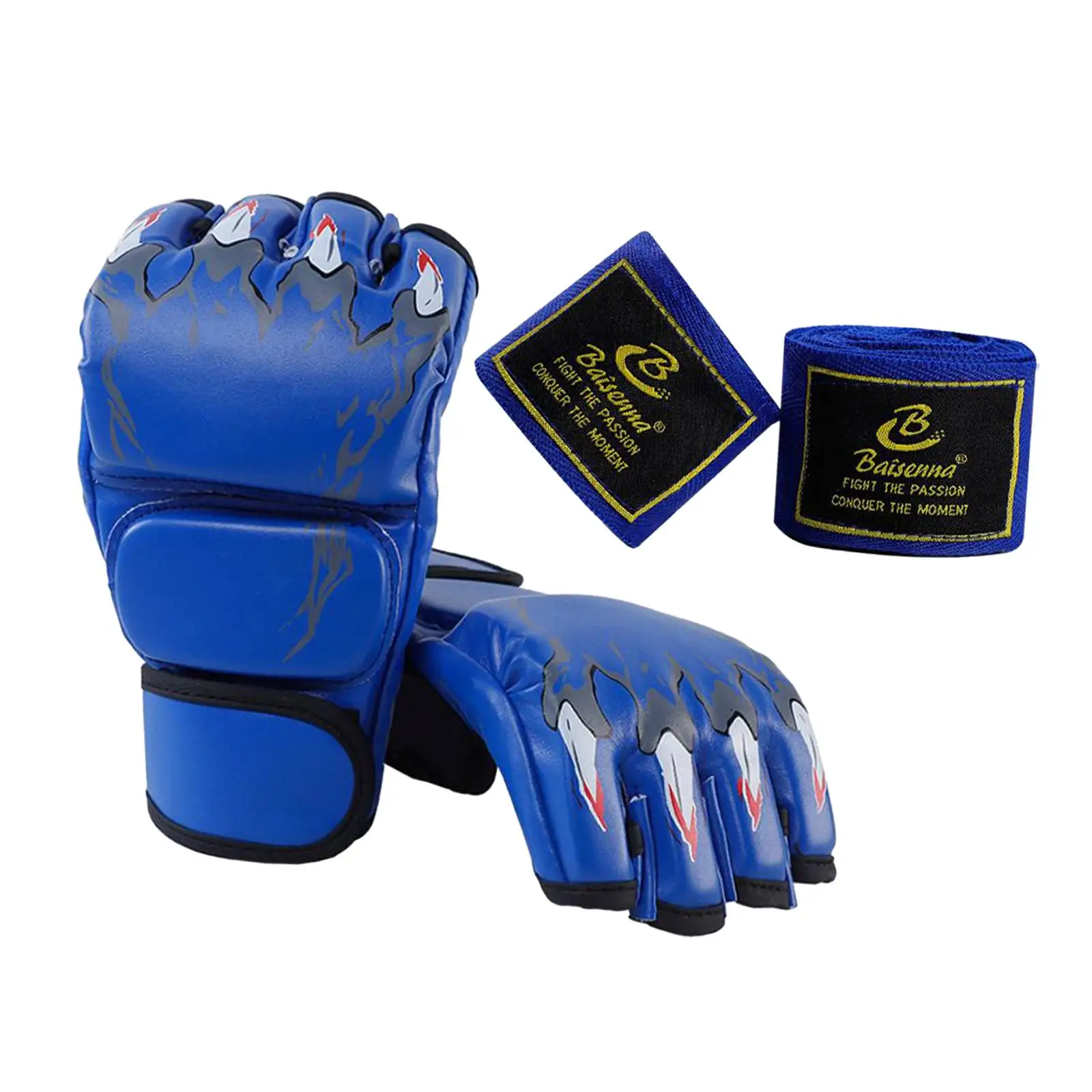 Half Finger Boxing Gloves Breathable MMA Gloves Mitts for Karate Fighting