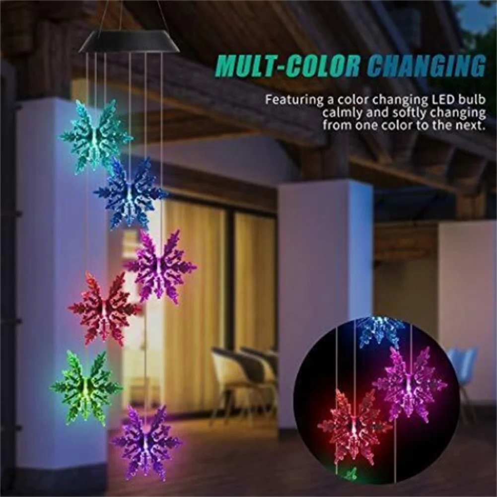 

Outdoor Solar Wind Chimes Color Changing Lights Outdoor LED Hanging Pendant Light For Courtyard Yard Garden Christmas Decor