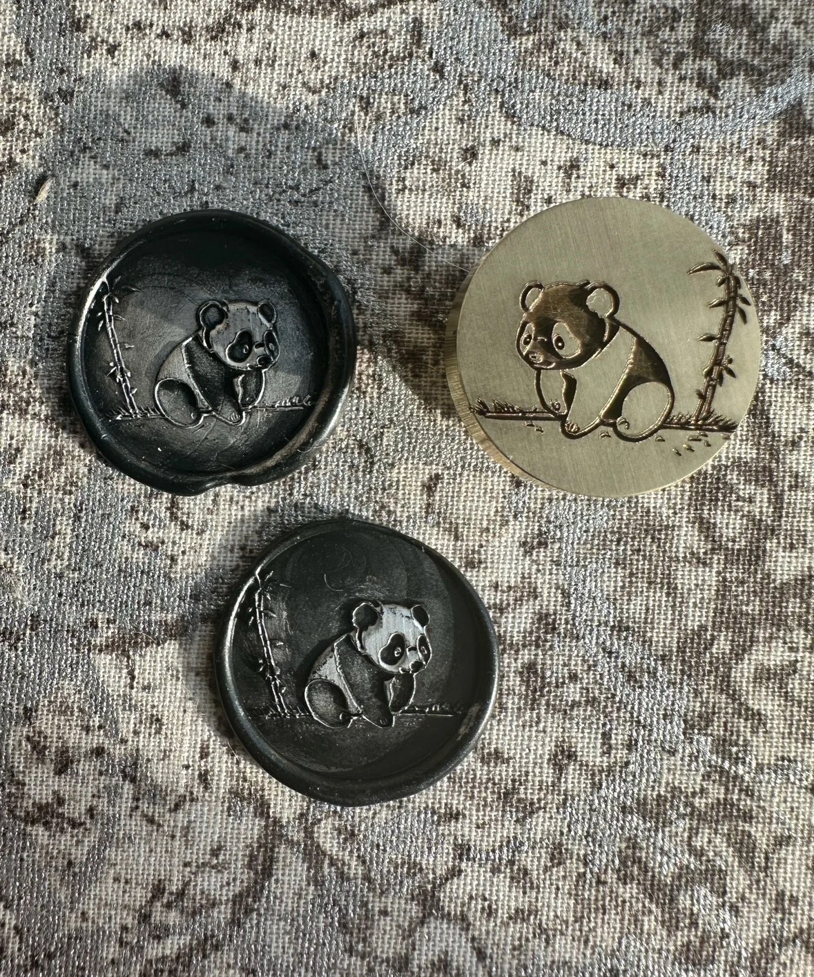 Cute Panda Wax Seal Stamp Fire Seal Stamp Copper Head 3D Relief Brass Head Carved Laser Embossingenvelope Diy Toy