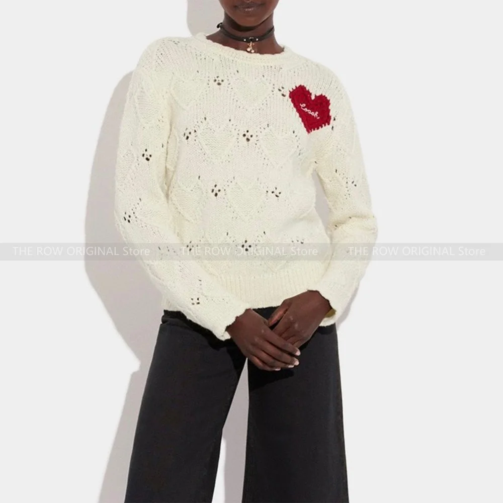 

Red letters love jacquard wool jumper women 2023 autumn and winter new loose pullover knit sweater jacket