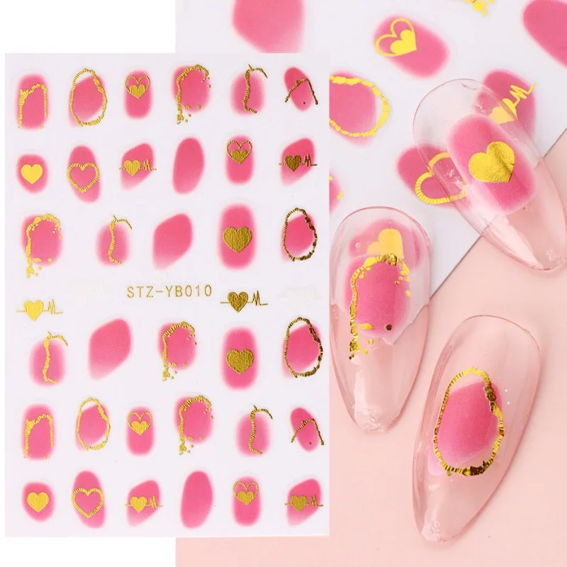 Colorful Bronzing Striped Nail Art Decals 3D Nail Stickers image 3