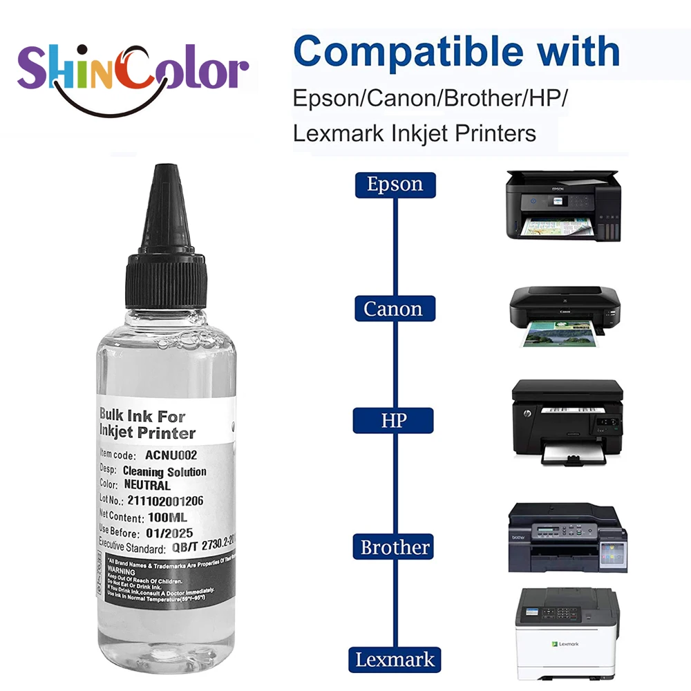 Printhead Cleaner for Epson Printhead Cleaning kit Cleaning Liquid for Epson HP Canon Brother Printers with Tube and Syringe Inkjet Printer Cleaning Kit