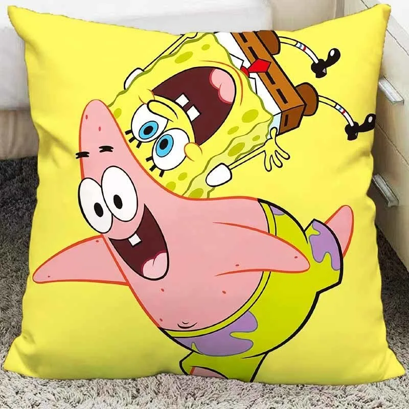 Cartoon Spongebob Squidward Pillowcase Kawaii Home Room Decoration Living Room Sofa Cushion Cover 2