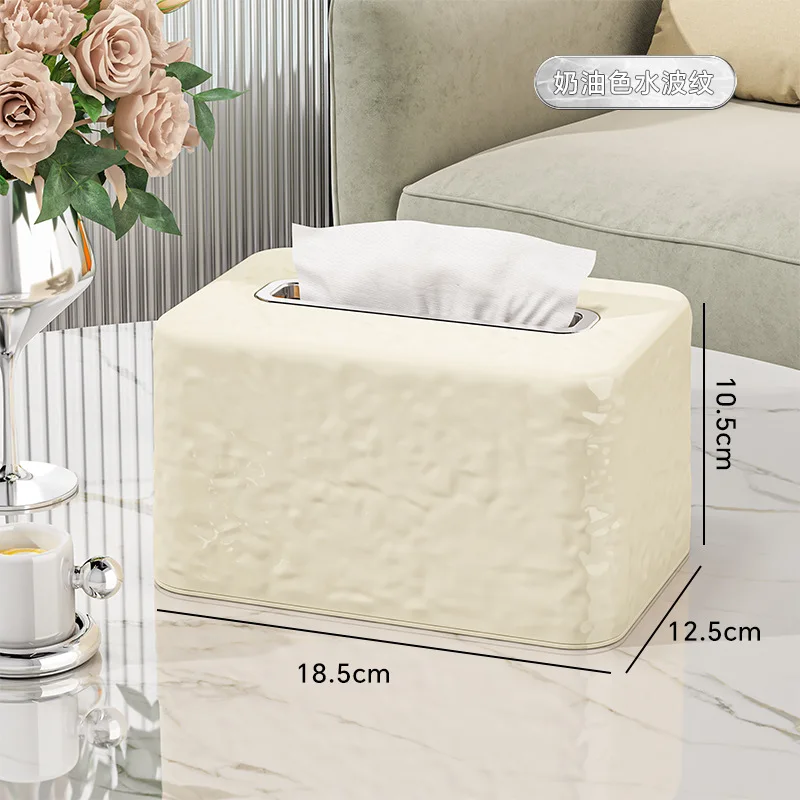 Water Ripple Tissue Box Living Room Desktop Transparent Glacier Pattern Tissue Box Home Coffee Table Napkin Plastic Storage Box 6