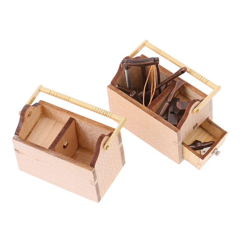 1 Set Mini Repair Tools Simulation Toolbox Model Toys For Doll House Decoration 1/12 Dollhouse Miniature Accessories