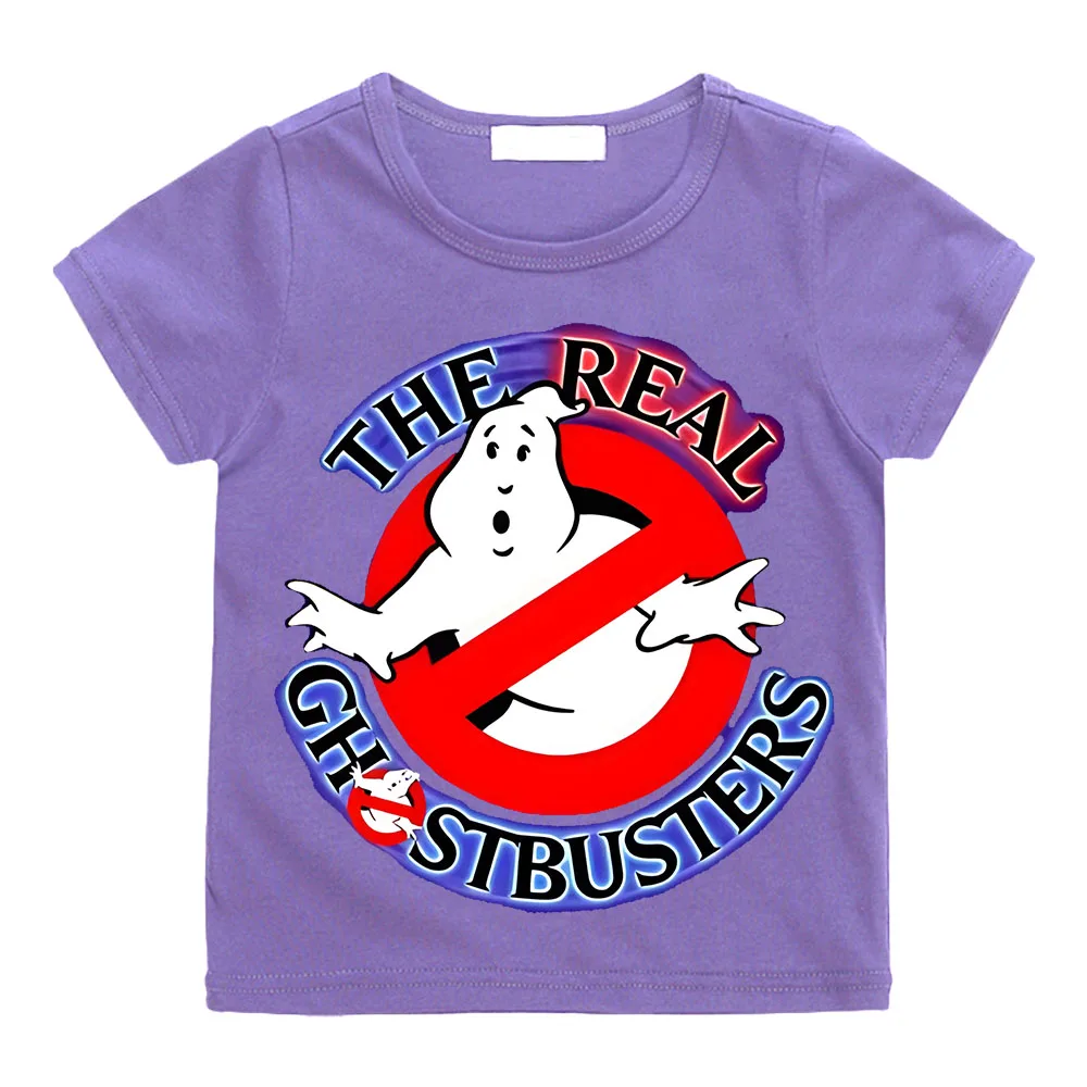 Summer Boys/Girls 4-14t Cartoon Cotton Funny Ghostbusters Game Print Cartoon Short Sleeve Children T-Shirt Animation Costumes 5