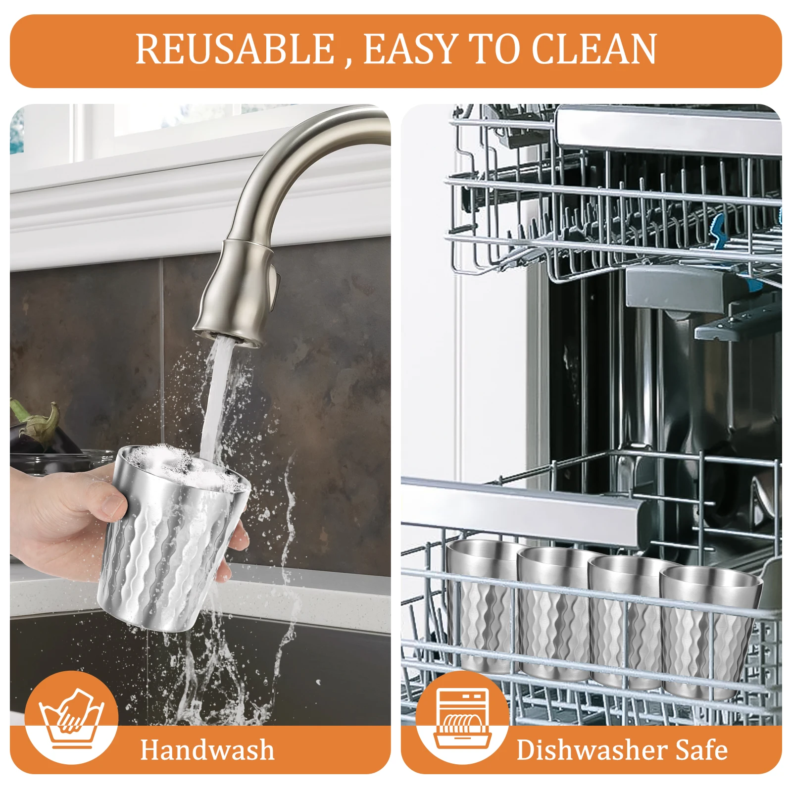 أكواب باينت ستانلس ستيل بسعة 300 مل، أكواب معدنية...