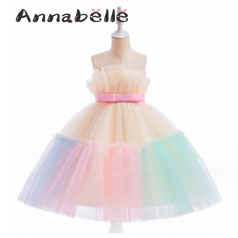 

Annabelle Girl Princess Dress Sleeveless Mesh Dress for Cute Kids Girl in Wedding Party Vestido infantil menina