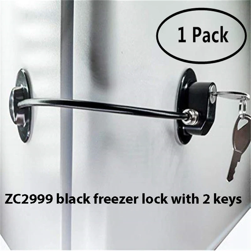 Willstar 1Pcs Child Safety Locks with Keys Strong Adhesive Window Drawer Freezer Fridge Door Lock, Black