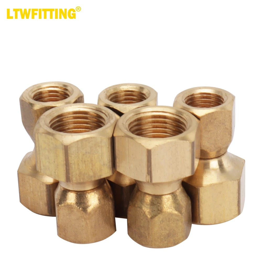 

LTWFITTING Brass 3/8" OD x 1/4" OD Flare Forged Reducing Swivel Nut Union Tube Fitting(Pack of 5)
