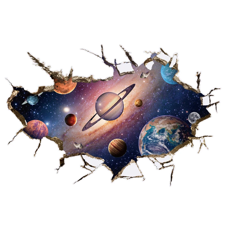 Space 3D three-dimensional wall pasted living room ceiling wall bedroom Creative room decoration painting background 3d stickers 3d wall stickers