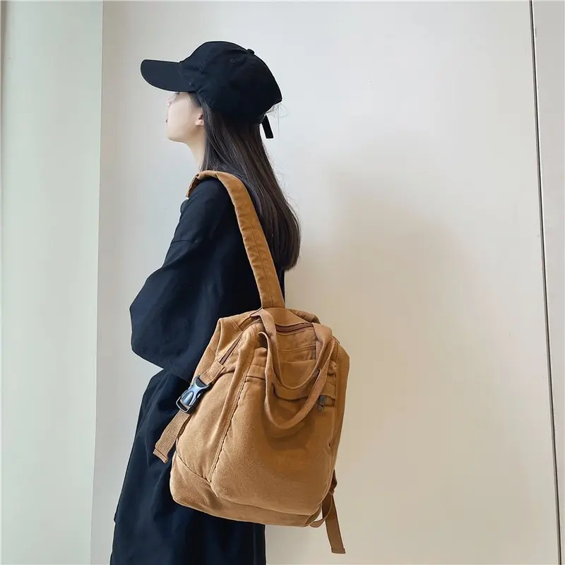 New Arrivals Solid Nylon Simple High Capacity Backpack for Students