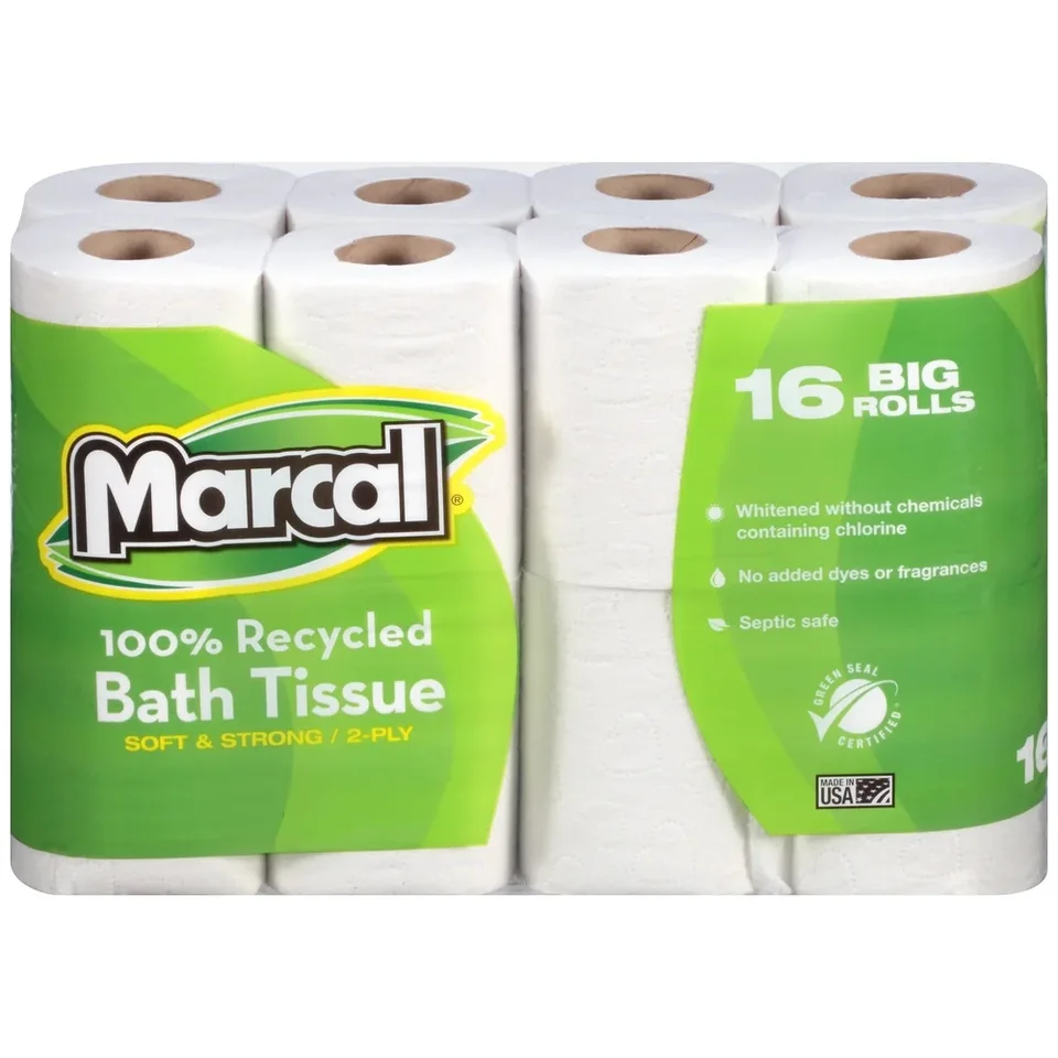 Eco Friendly Recycled Toilet Paper 16 Big Rolls