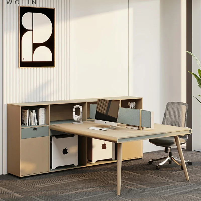 Staff office desk and chair combination financial desk workstation office screen four staff card holder double face to face office furniture staff office desk and chair screen 6 people 4 people simple and modern