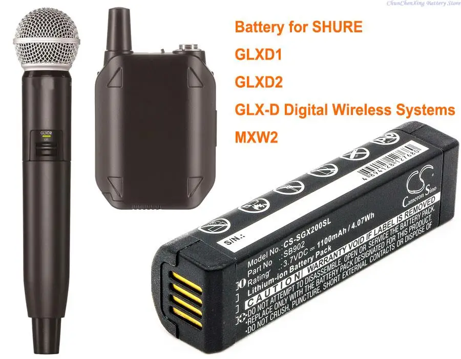 SHURE SB902 GLX-D リチウムイオン・バッテリー　×2個 Sa78ec41e1f2a4c78aae5840ade485