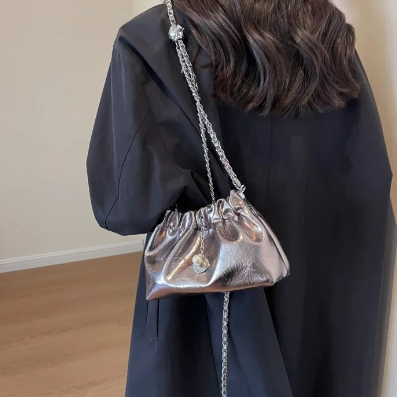 Y2K Millennium Bag Women 2025 New High Sense Shoulder Bags Summer Chain Bag Fashion Bucket Bag Messenger Bags Purses Handbags 5