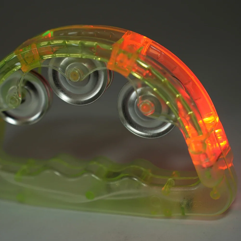 Funny Tambourine LED Led Tambourine Light Up Shaking Toy Toy Wedding 1pc Club Concert Flashing Kids Musical Instrument