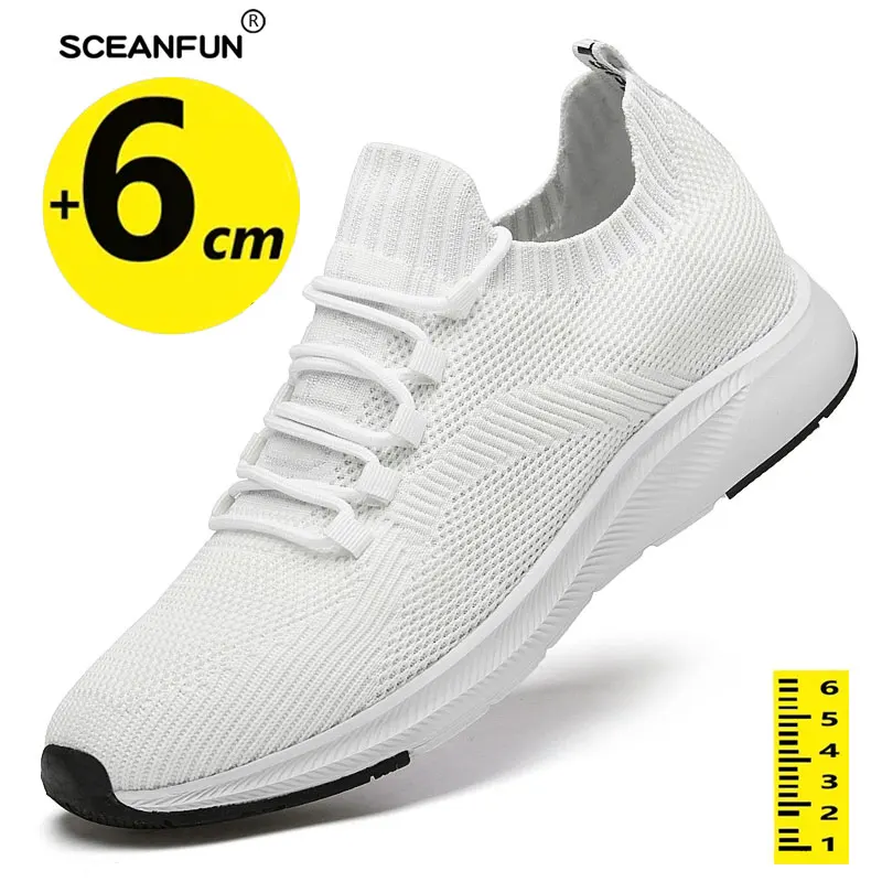 Sneakers casual designer elevator shoes for men insole 6cm height increase leisure occasins taller male 37-44 6
