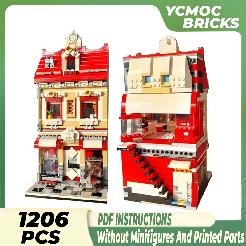 

Street View Model Moc Building Bricks Santa's Secret Retreat Technology Modular Blocks Gifts Christmas Toys DIY Sets Assembly