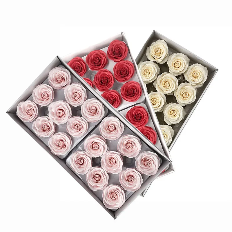 

18Pcs/Box 7cm Rose Soap Flower Heads Artificial Handmade Wedding Flowers Gift Box Party Christmas Decor DIY Holding Flower Heads