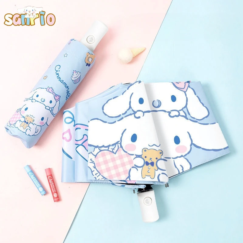 

Sanrio Cinnamoroll Umbrella Cute Anime Cartoon Kuromi Summer Outdoor Travel Sun Protection Portable Mini Automation Umbrella